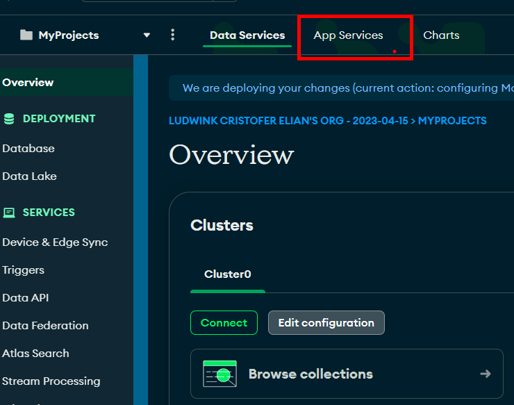 MongoDB Atlas App Service